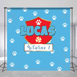 Allenjoy Personalized Name Paws Blue 1St Birthday Backdrop