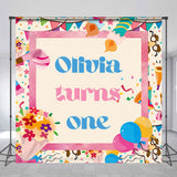 Allenjoy Personalized Name Pink Birthday Party Backdrop Girl