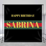 Allenjoy Personalized Name Simple Black Birthday Backdrop