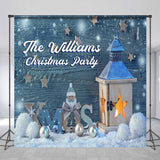 Allenjoy Personalized Name Snowman Star Christmas Backdrop