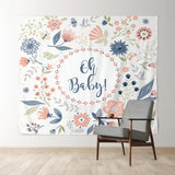 Allenjoy Personalized Oh Baby Flowers Baby Shower Backdrop