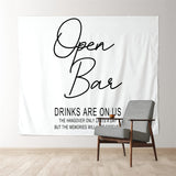 Allenjoy Personalized Open Bar Sign Wedding Backdrop Banner