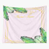 Allenjoy Personalized Palm Leaves Bridal Shower Backdrop Banner