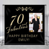 Allenjoy Personalized Photo 70Th Fabulous Birthday Backdrop