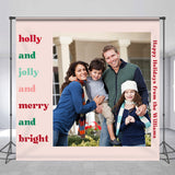 Allenjoy Personalized Photo Fimily Happy Holidays Backdrop