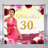 Allenjoy Personalized Photo Flowers 30Th Birthday Backdrop