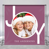 Allenjoy Personalized Photo Letter Name Purple Christmas Backdrop