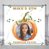 Allenjoy Personalized Photo Pumpkin Patch 5Th Birthday Backdrop