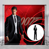 Allenjoy Personalized Photo Red 007 Birthday Backdrop Boy