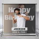 Allenjoy Personalized Photo Simple Man Birthday Backdrop