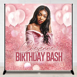 Allenjoy Personalized Pink Bokeh Birthday Backdrop With Photo