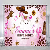 Allenjoy Personalized Pink Cowgirl 1St Birthday Backdrop