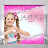 Allenjoy Personalized Pink Diamond Closet Girls Party Backdrop