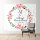 Allenjoy Personalized Pink Floral Bridal Shower Backdrop