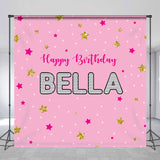 Allenjoy Personalized Pink Gold Star Girls Birthday Backdrop