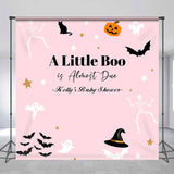 Allenjoy Personalized Pink Halloween Baby Shower Backdrop