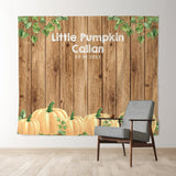 Allenjoy Personalized Pumpkin And Wood Baby Shower Backdrop