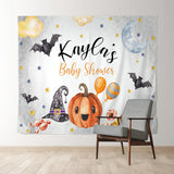 Allenjoy Personalized Pumpkin Halloween Baby Shower Backdrop