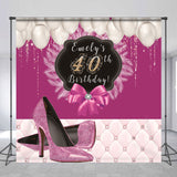 Allenjoy Personalized Purple High Heel 40Th Birthday Backdrop