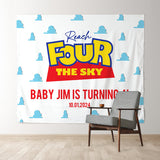 Allenjoy Personalized Reach The Sky 4Th Birthday Backdrop