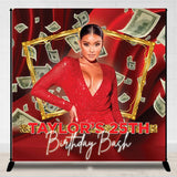 Allenjoy Personalized Red 25Th Birthday Backdrop With Photo