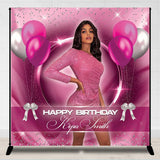 Allenjoy Personalized Ring Pink Birthday Backdrop With Photo