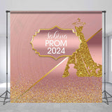 Allenjoy Personalized Rose Gold Dress Girl Backdrop Prom