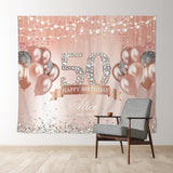 Allenjoy Personalized Rose Gold Glitter 50Th Birthday Backdrop