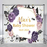 Allenjoy Personalized Roses Bat Halloween Baby Shower Backdrop