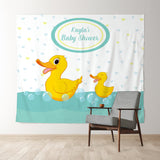 Allenjoy Personalized Rubber Ducky Baby Shower Backdrop