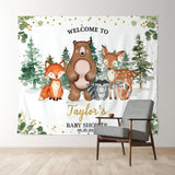 Allenjoy Personalized Safari Animals Baby Shower Backdrop