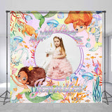 Allenjoy Personalized Sea World Mermaid Birthday Backdrop