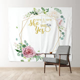 Allenjoy Personalized She Said Yes Photo Wedding Backdrop