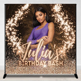 Allenjoy Personalized Sparks Glitter Birthday Backdrop With Photo