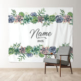 Allenjoy Personalized Succulent Wedding Backdrop