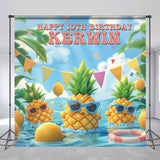 Allenjoy Personalized Summer Pineapple 10Th Birthday Backdrop