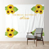 Allenjoy Personalized Sunflower Bridal Shower Backdrop Banner