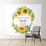 Allenjoy Personalized Sunflower Flowers Wedding Backdrop