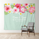 Allenjoy Personalized Tropical Floral Wedding Backdrop