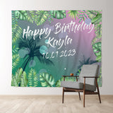 Allenjoy Personalized Tropical Night Birthday Backdrop Banner