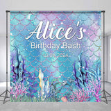 Allenjoy Personalized Undersea Mermaid Birthday Bash Backdrop