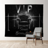 Allenjoy Personalized Vip Royal Sofa Black Birthday Backdrop