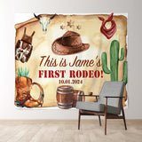 Allenjoy Personalized Western Cowboy Redeo 1St Birthday Backdrop