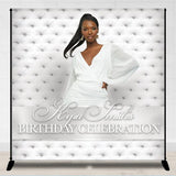 Allenjoy Personalized White Birthday Backdrop With Photo