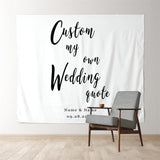 Allenjoy Personalized White Wedding Backdrop Banner