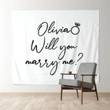 Allenjoy Personalized Will You Marry Me Wedding Backdrop