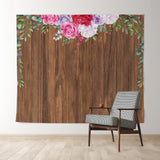 Allenjoy Personalized Wooden Floral Wedding Backdrop Banner