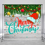 Allenjoy Personalized Wooden Wall Merry Christmas Backdrop