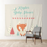 Allenjoy Personalized Woodland Fox Bird Baby Shower Backdrop