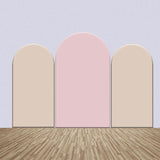 Allenjoy Pink And Beige Solid Color Party Arch Backdrop Kit